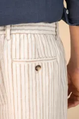 Pantalón a rayas de lino para hombre
