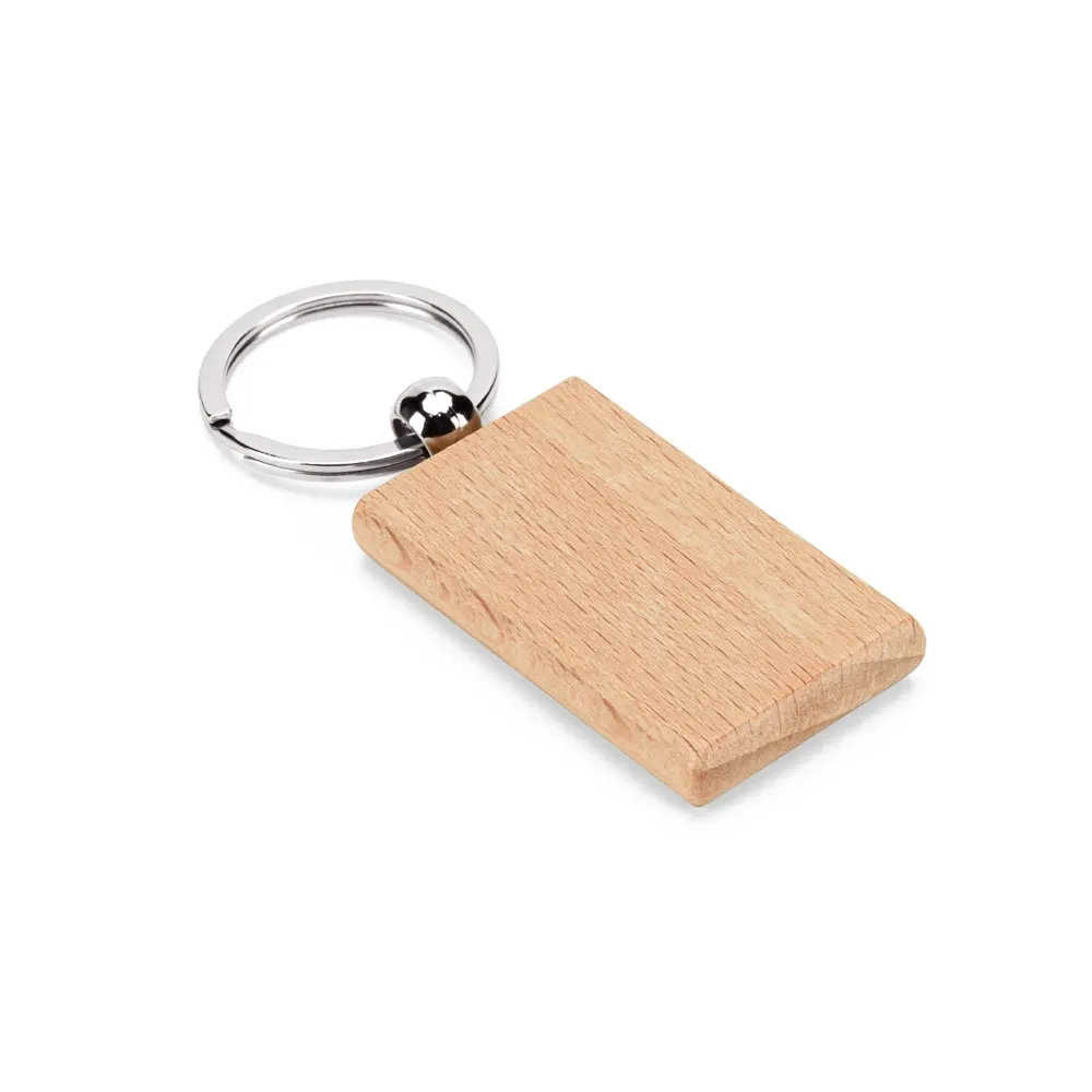 STEWIE. Llavero rectangular de madera de haya