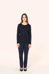 Camiseta Supima® cuello redondo manga larga mujer