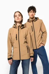 Chaquetas softshell 3 capas con capucha y mangas extraíbles unisex