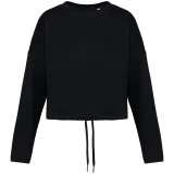 Sudadera ecorresponsable de cuello redondo oversize crop mujer