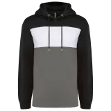 Sudadera tricolor con capucha unisex