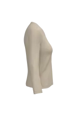 Camiseta manga larga y cuello de pico mujer