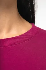Sudadera ecorresponsable de cuello redondo oversize crop mujer