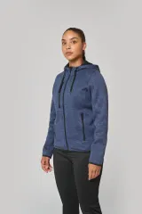Chaqueta jaspeada con capucha mujer