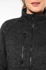 Chaqueta jaspeada con cremallera mujer