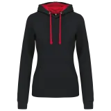 Sudadera capucha contrastada mujer