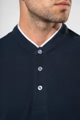 Polo con cuello mao manga corta hombre