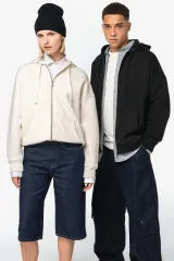 Sudadera sostenible con cremallera y capucha oversize unisex
