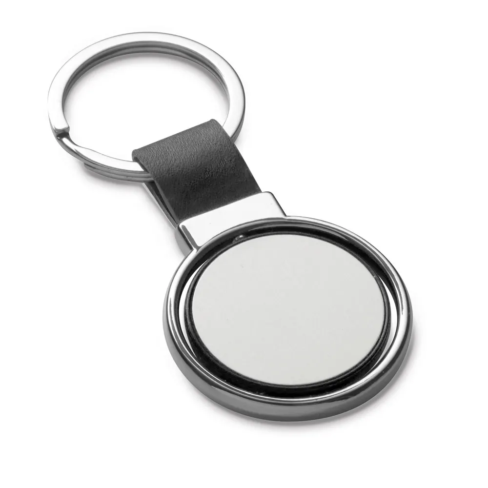 ALBRIGHT. Llavero de metal y PU apto para personalización mediante doming