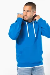 Sudadera capucha contrastada hombre
