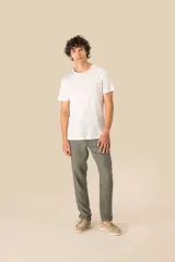 Camiseta lino cuello redondo hombre