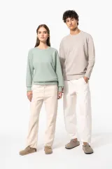 Sudadera algodón orgánico con cuello redondo y mangas raglán de hombre