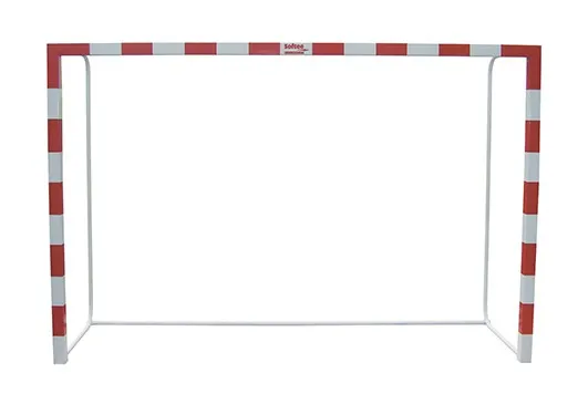 JUEGO DE 2 PORTERÍAS F.SALA/BALONMANO METÁLICAS TRASLADABLES 80X80MM CON BASE DE TUBO REDONDO