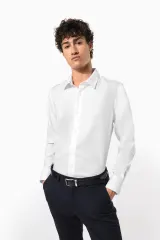 Camisa sin planchado de manga larga hombre