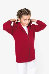 Sudadera ecorresponsable con capucha y cremallera infantil