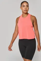 Camiseta de tirantes crop Triblend mujer