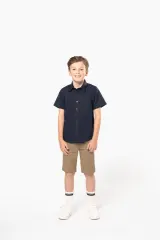 Camisa popelina manga corta niños