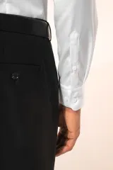 Camisa sarga manga larga hombre