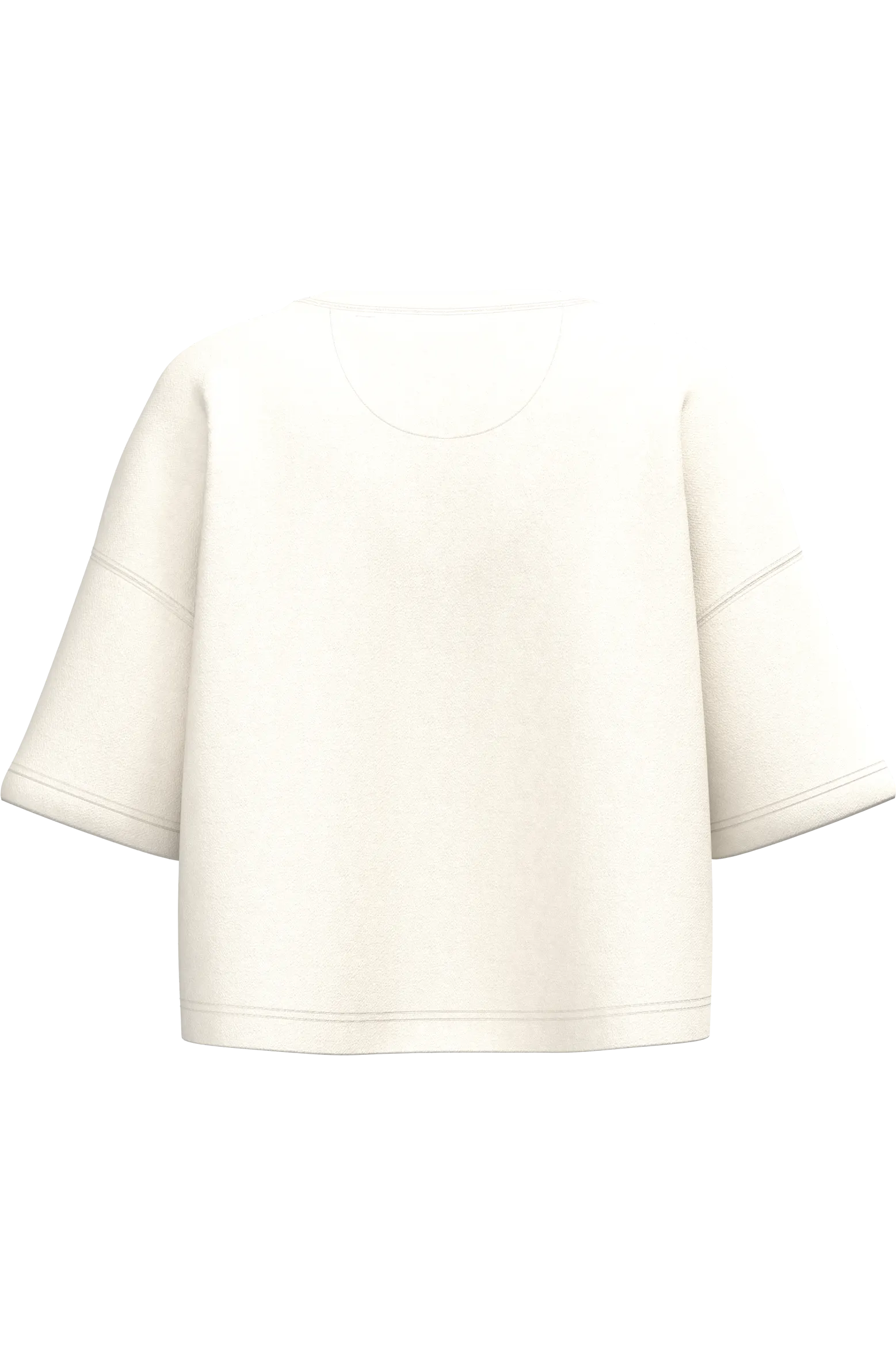 Sudadera crop cuello redondo y manga corta mujer