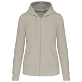 Sudadera con capucha y cremallera ecorresponsable mujer