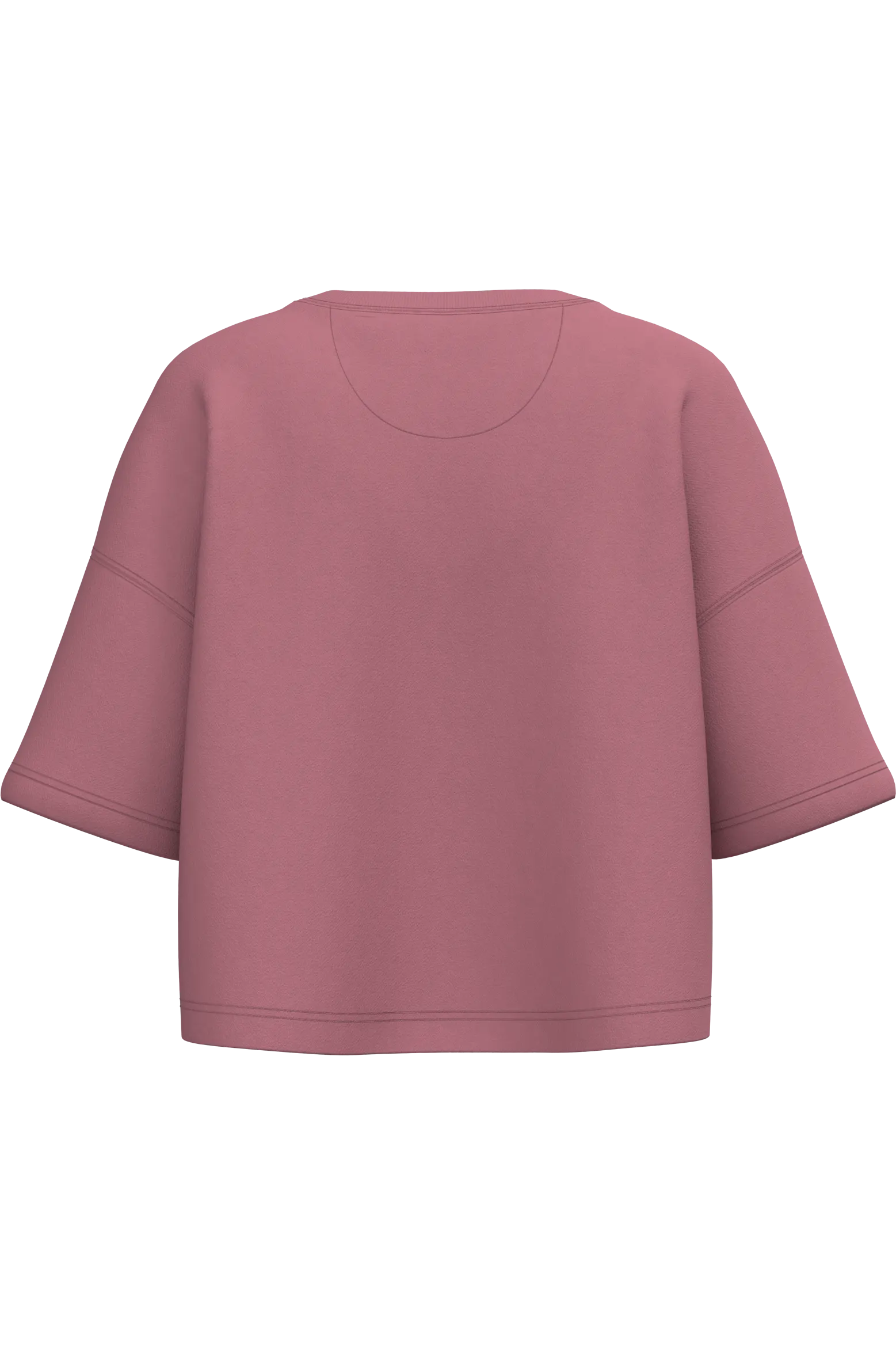 Sudadera crop cuello redondo y manga corta mujer