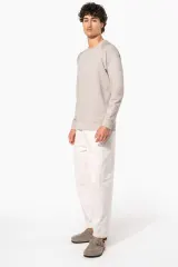 Sudadera algodón orgánico con cuello redondo y mangas raglán de hombre