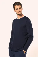 Camiseta Supima® cuello redondo manga larga hombre