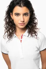 Polo piqué maga corta mujer