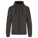 Sudadera capucha y cremallera contrastada