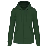 Sudadera con capucha y cremallera ecorresponsable mujer