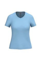 Camiseta de manga cota y cuello de pico mujer