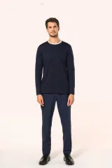 Camiseta Supima® cuello redondo manga larga hombre