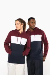 Sudadera tricolor con capucha unisex