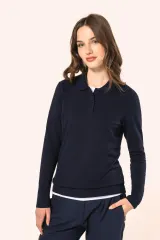 Polo Supima® manga larga mujer