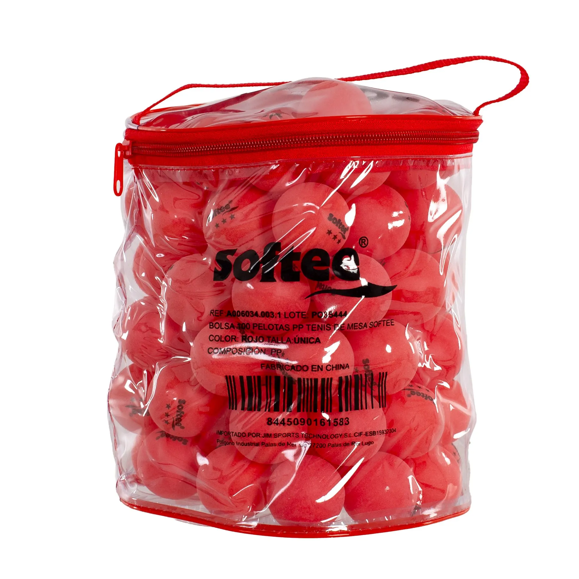 BOLSA 100 PELOTAS PP TENIS DE MESA SOFTEE