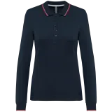 Polo piqué manga larga mujer