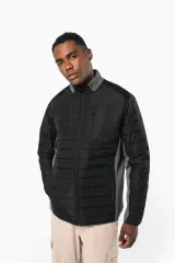 Chaqueta bimaterial hombre