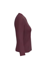 Camiseta manga larga y cuello de pico mujer