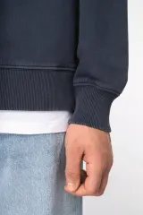 Sudadera ecorresponsable de cuello redondo efecto lavado oversize unisex