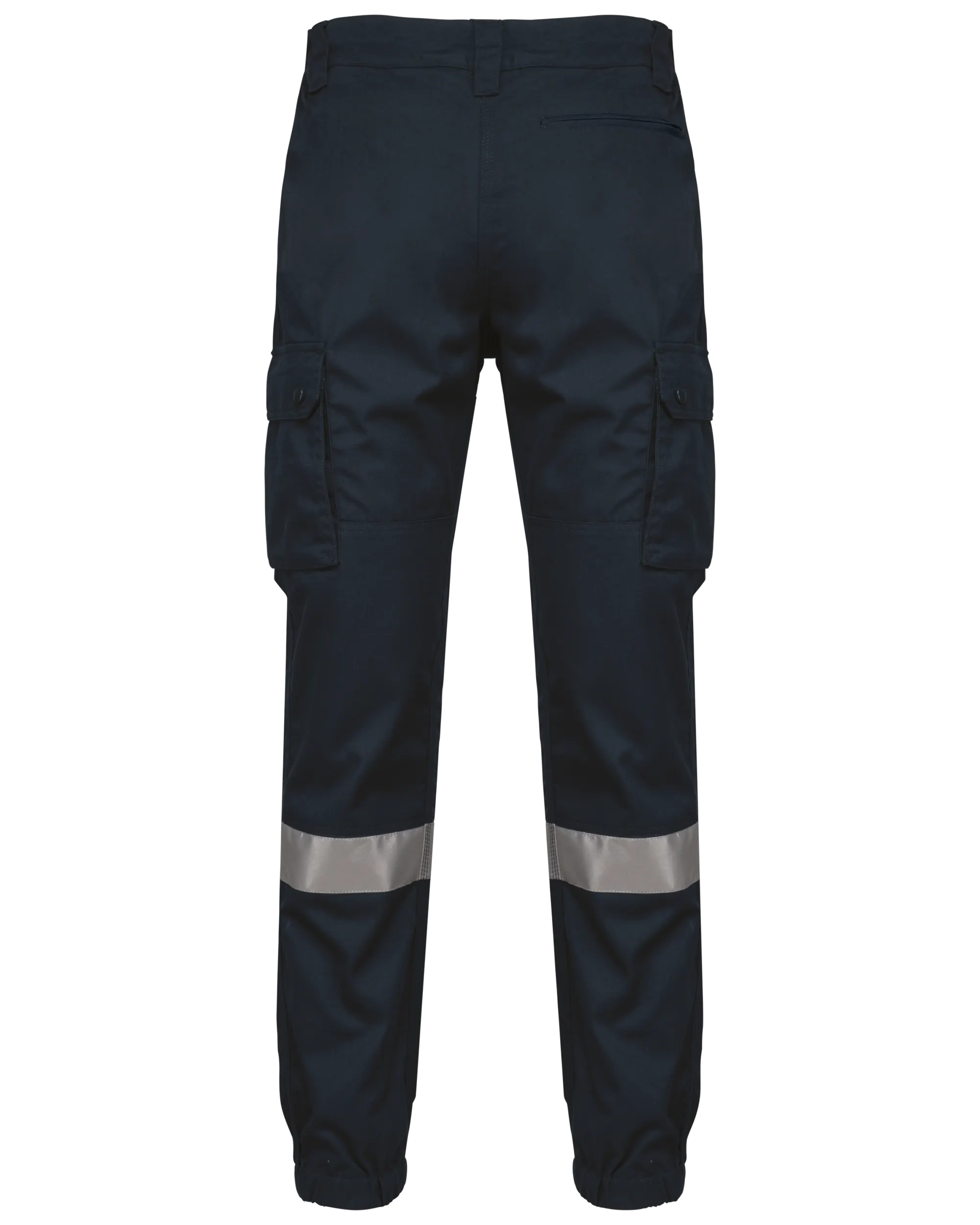 Pantalón cargo unisex con bajo elástico y tira reflectante