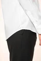 Camisa sarga manga larga mujer