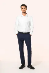 Camisa Oxford Pinpoint manga larga hombre