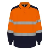 Polo de manga larga bicolor de alta visibilidad