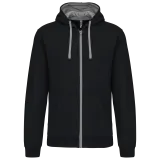 Sudadera capucha y cremallera contrastada