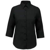 Camisa popelina de polialgodón manga 3/4 de fácil cuidado mujer