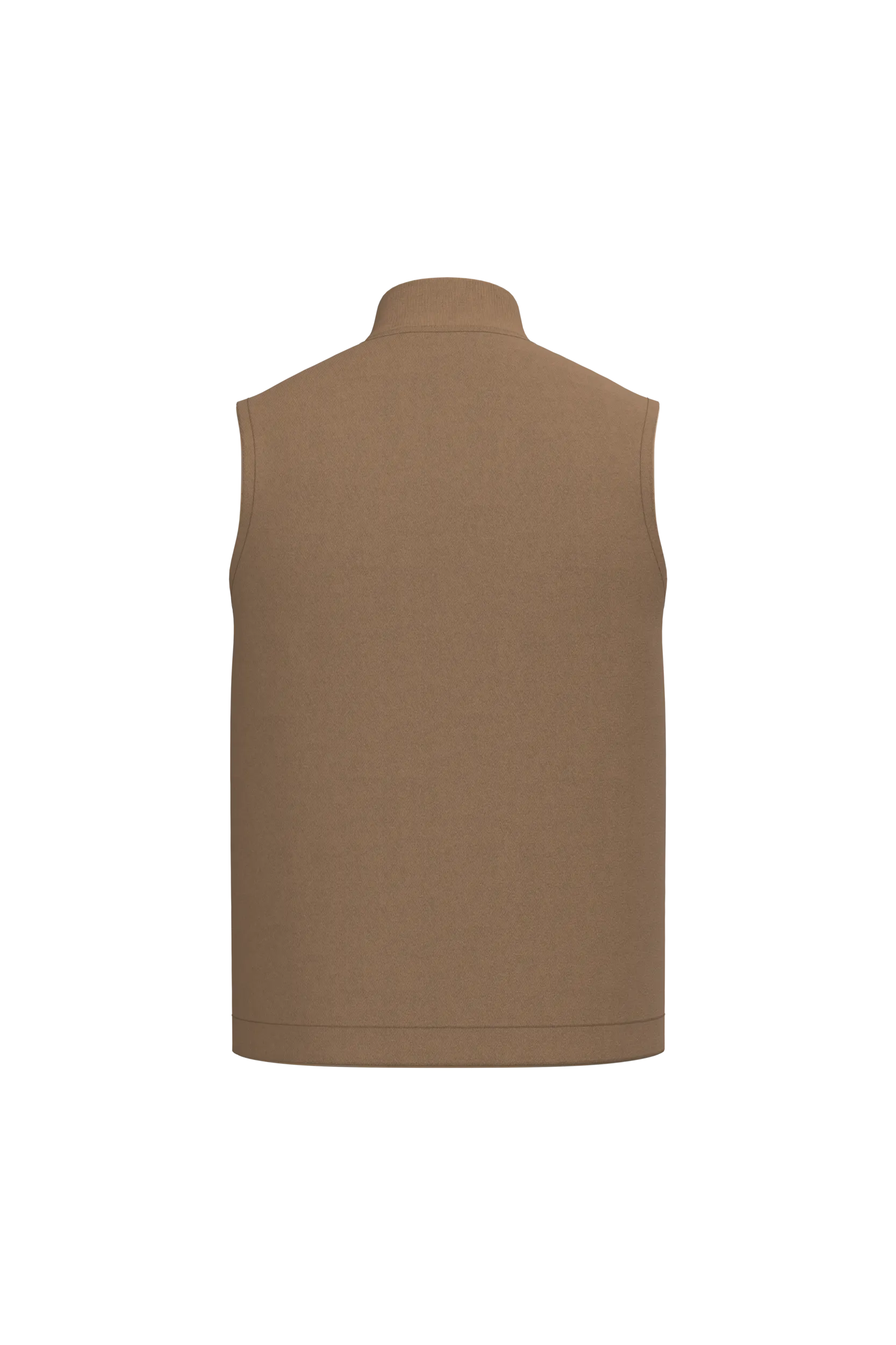 Chaleco acolchado de sarga ecorresponsable con cuello tipo beisbolera unisex