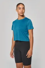 Camiseta crop triblend mujer