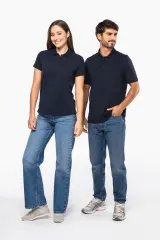 Polo de punto piqué manga corta mujer