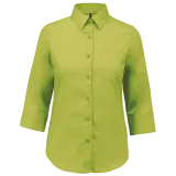 Camisa popelina de polialgodón manga 3/4 de fácil cuidado mujer